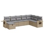 vidaXL Salon de jardin avec coussins 8 Pièces beige résine tressée
