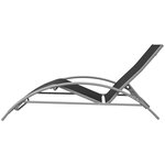 vidaXL Chaises longues et parasol Aluminium Noir