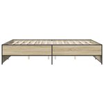 vidaXL Cadre de lit chêne sonoma 140x200 cm bois d'ingénierie et métal