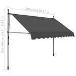 vidaXL Auvent manuel rétractable avec LED 300 cm Anthracite