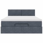 vidaXL Cadre de lit ottoman avec matelas gris foncé 140x190 cm velours