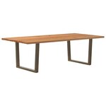 vidaXL Table à manger marron clair bois de chêne massif rectangulaire