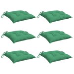 vidaXL Coussins de chaise lot de 6 vert 40x40x7 cm tissu oxford