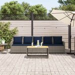 vidaXL Canapé de jardin avec coussins 5 places gris résine tressée