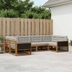 vidaXL Ensemble de canapés d'extérieur 6 pc Naturel et gris clair