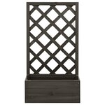 vidaXL Jardinière à treillis de jardin Gris 50x25x90 cm Bois de sapin