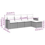 vidaXL Salon de jardin avec coussins 5 Pièces marron résine tressée