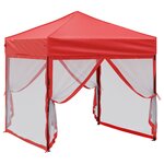 vidaXL Tente de réception pliable avec parois Rouge 2x2 m