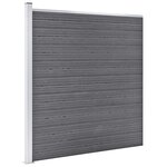 vidaXL Ensemble de clôture WPC 10 Carré + 1 Incliné 1830x186 cm Gris