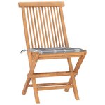vidaXL Mobilier à dîner d'extérieur pliable avec coussin 3 Pièces Teck