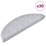vidaXL Tapis d'escalier 30 Pièces gris clair 56x17x3 cm