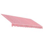 vidaXL Tissu de remplacement pour auvent rayures rouges et blanches