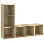 vidaXL Meubles TV 2 Pièces Chêne sonoma 107x35x37 cm Bois d'ingénierie