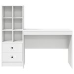 vidaXL Bureau avec rangement avec tiroir 2 Pièces Blanc 100 x 50 x 76 cm