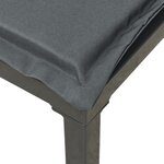 vidaXL Repose-pied de jardin avec coussin noir et gris résine tressée