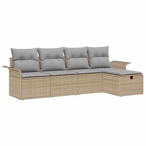 vidaXL Ensemble de canapé de jardin 5 Pièces Beige et Gris clair