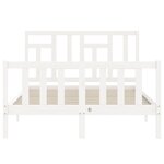 vidaXL Cadre de lit sans matelas blanc bois de pin massif