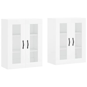 vidaXL Armoires murales 2 Pièces blanc bois d'ingénierie