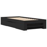 vidaXL Cadre de lit sans matelas noir 100x200 cm bois d'ingénierie