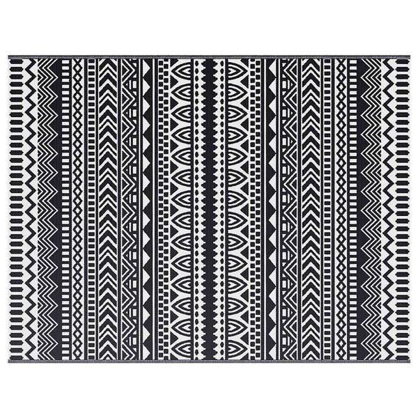 vidaXL Tapis d'extérieur Géométrique ARAKIL Noir et Blanc 400 × 300 cm