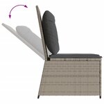 vidaXL Canapé inclinable de jardin coussins gris clair résine tressée