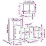 vidaXL Ensemble de meubles de salle de bain 3 Pièces chêne sonoma