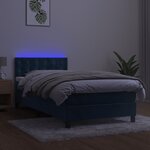 vidaXL Sommier à lattes de lit avec matelas et LED Bleu foncé 90x200cm