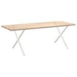 vidaXL Pieds de table à manger en forme de X 2 pièces blanc 90 x (72-73) cm acier
