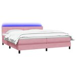 vidaXL Sommier à lattes de lit avec matelas et LED rose 180x210 cm velours