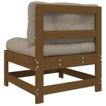 vidaXL Canapé central avec coussins marron miel bois de pin solide