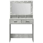 vidaXL Coiffeuse Gris béton 79 x 41 x 135 cm Bois d'ingénierie