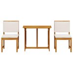 vidaXL Ensemble bistro de jardin 3 Pièces Marron Bois d'acacia massif