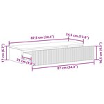 vidaXL Table d'appoint murale 87 5 x 34 5 x 17 cm Bois d'ingénierie