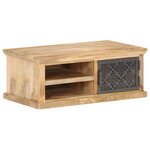 vidaXL Table basse avec porte 90x50x35 cm Bois de manguier solide