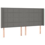 vidaXL Sommier à lattes de lit matelas LED Gris foncé 180x200 cm Tissu