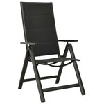 vidaXL Chaises pliables de jardin 2 Pièces Textilène et aluminium Noir