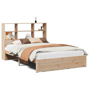vidaXL Lit bibliothèque sans matelas 150x200 cm bois massif de pin
