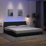 vidaXL Cadre de lit sans matelas Hanko gris foncé 200x200 cm tissu