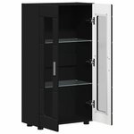 vidaXL Buffet avec étagère Noir 55 5 x 29 x 100 cm Bois d'ingénierie