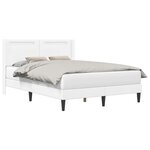 vidaXL Cadre de lit avec bandes LED Blanc 160 x 200 cm Simili cuir