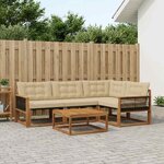 vidaXL Ensemble de canapés d'extérieur 5 Pièces Naturel et Beige