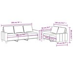 vidaXL Ensemble de canapés 2 Pièces avec coussins Marron Tissu
