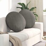 vidaXL Coussins de siège 2 Pièces Gris clair Ø 80 cm