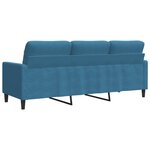 vidaXL Canapé à 3 places Bleu 180 cm Velours