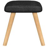 vidaXL Chaise de relaxation avec tabouret Noir Tissu