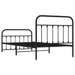 vidaXL Cadre de lit métal avec tête de lit/pied de lit noir 107x203 cm