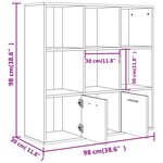 vidaXL Bibliothèque Gris béton 98x30x98 cm Bois d’ingénierie