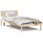 vidaXL Cadre de Lit avec Headboard 100x200 cm Bois de pin massif