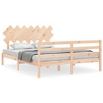 vidaXL Cadre de lit sans matelas 140x190 cm bois massif