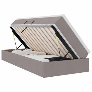 vidaXL Lit avec rangement et matelas Taupe 100 x 200 cm Polyester